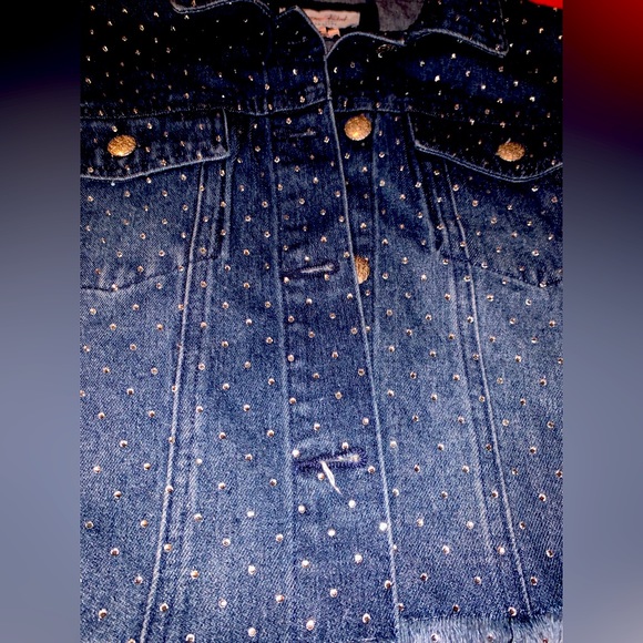 Rhinestone Covered Sparkle Denim CROP Jacket**GLAM - Picture 4 of 10